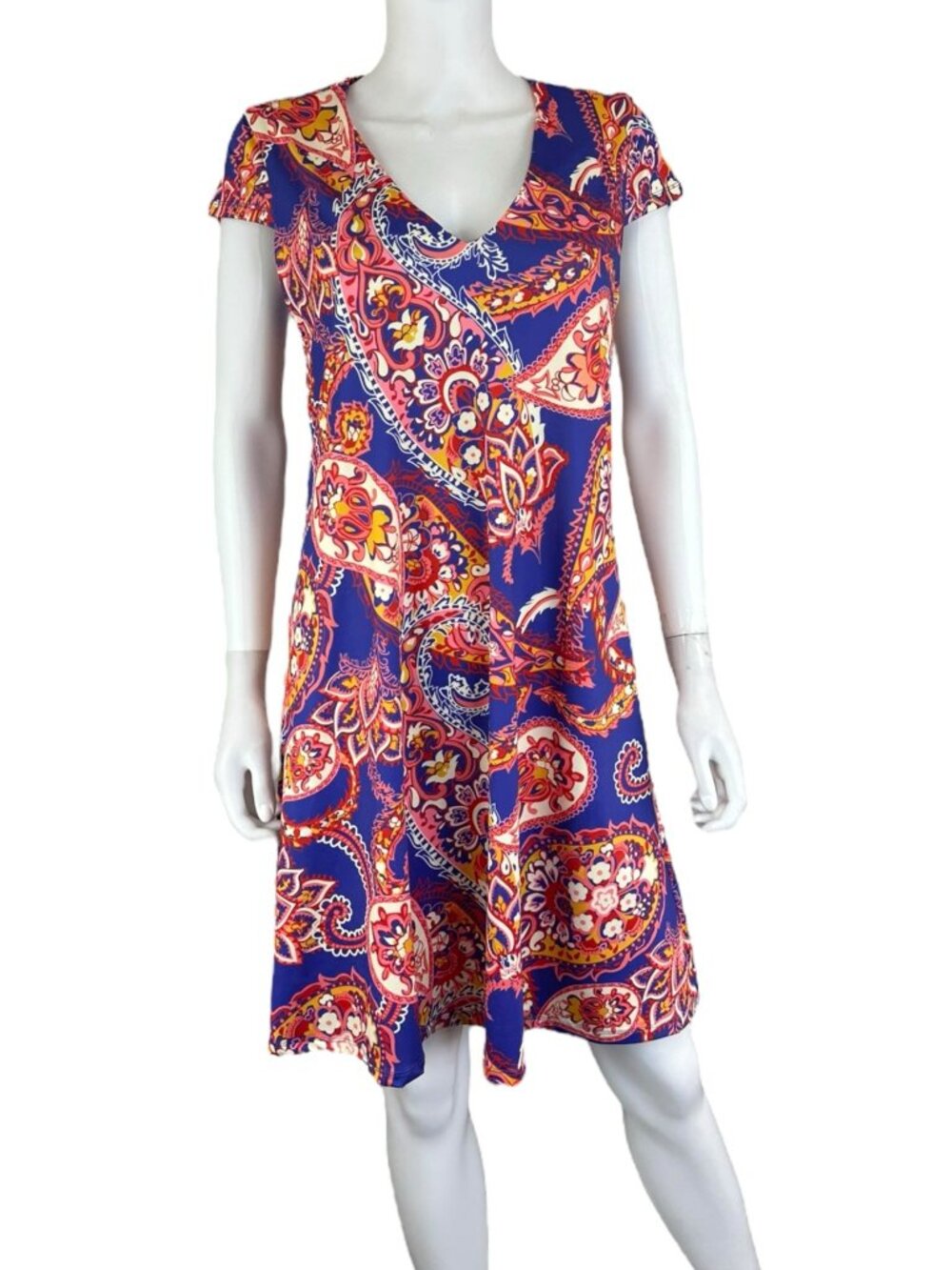 Julie Brown Purple Paisley Print Dress Size S Dress
